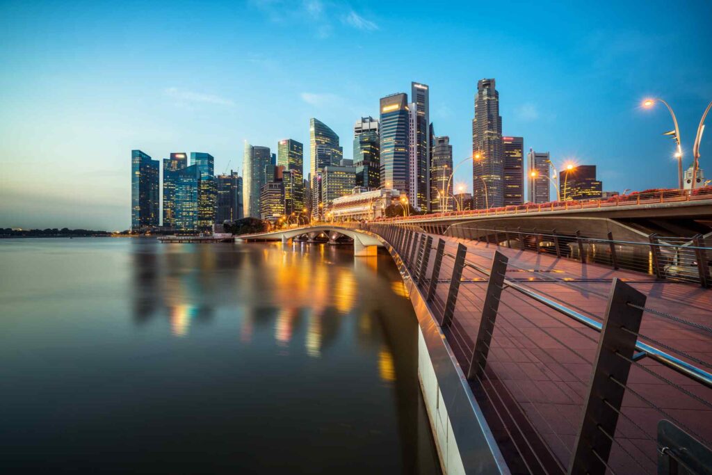 Singapore business district. Lumvo AI is based in Singapore.